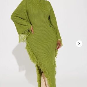 Elegant Green Knit Dress